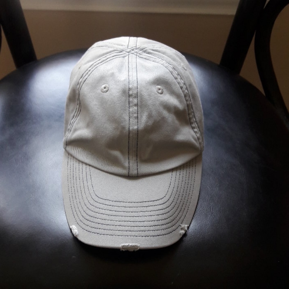 old navy hat small medium gray with black stitch